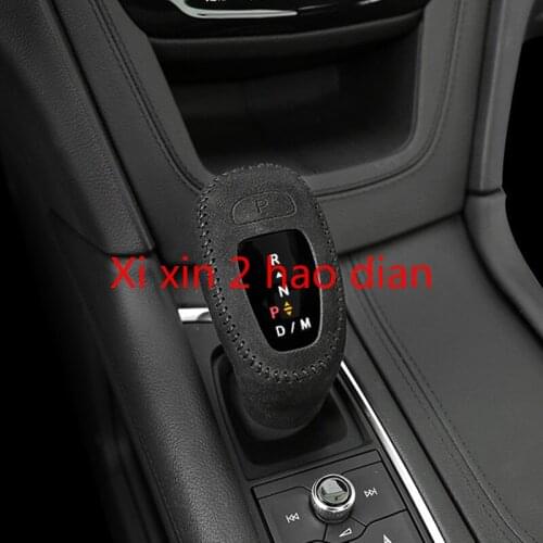 For Cadillac 20-21 XT4 XT5 XT6 leather suede hand-stitched gear shift cover gear lever protective cover interior modification