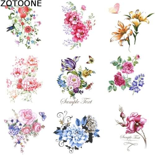 ZOTOONE Cartoon Beautiful Flower Garment DIY Ironing Sticker A Grade Powder Washable Womens T-shirt Heat Transfer Patch patches