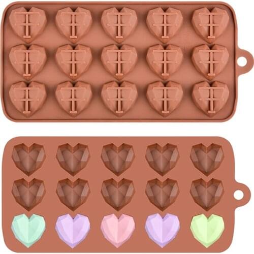 15cavities Mini Heart Chocolate Mold Silicone Candy Molds Gummy Jelly Mould Cake Decoration Accessories