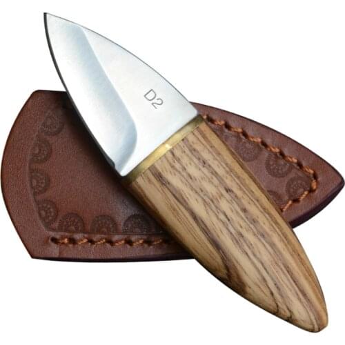 Mini Straight Blade Knife Wooden Handle Knife Pocket Knife D2 Steel EDC Knife Survival Hunting Camping Outdoor Tool