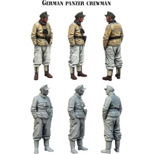 1/35 resin figure soldier model tank crew package GK white model hand to do military World War II 210