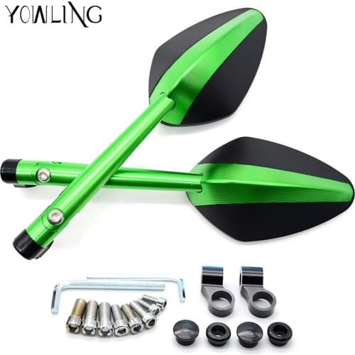 Motorcycle rear side mirrors Aluminium Rearview Mirrors For KAWASAKI ER-6N Z750 Z750R Z250 NINJA 250 NINJA300 Z1000 Versys z800