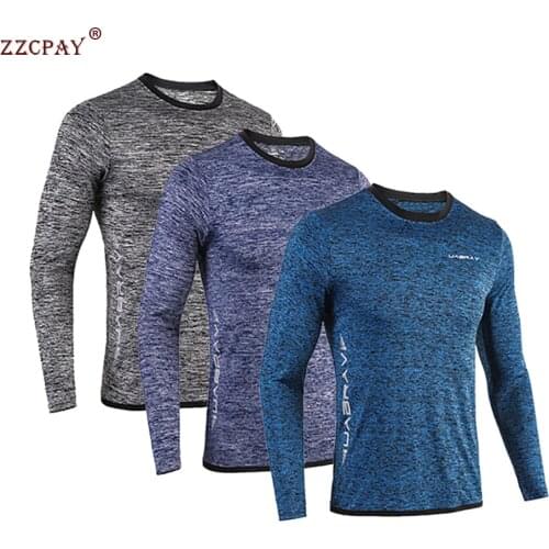 Mens Compression Shirts Crewneck Long-Sleeve Moisture-Wicking Baselayer Undershirts Cool Dry T-Shirt Sports Top Sweatshirt