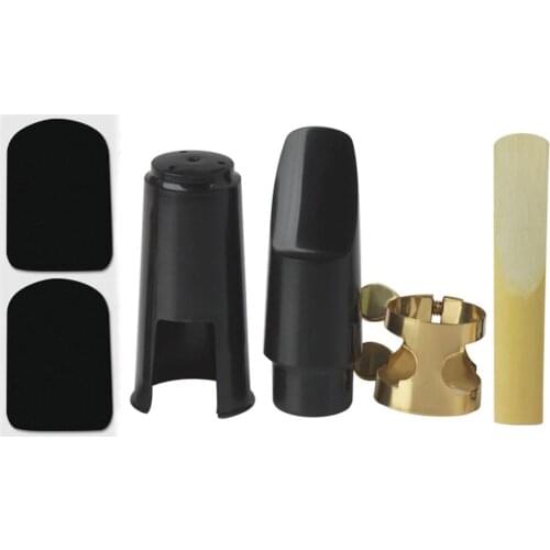 5pcs Set Saxophone Mouthpiece+Clip+Clip Cap+Reed+Dental Pad for Alto/Tenor/Soprano Sax Musical Instrument Accessories