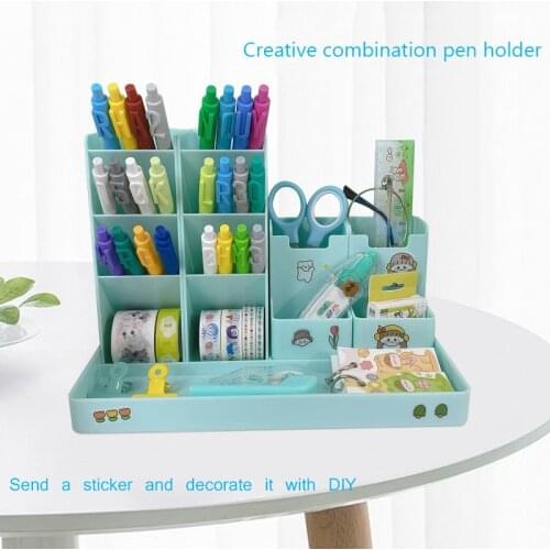 Penholder Desk Manager Creative Cute Pen Holder Set Desktop Manager Desk Accessories Storage Stationery And Office Supplies