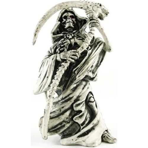 Original New Death Skull Key Chain Men Vintage Rubber Motor AK47 Skull Keychain Bag Charms Keychain Jewelry Halloween Party Gift