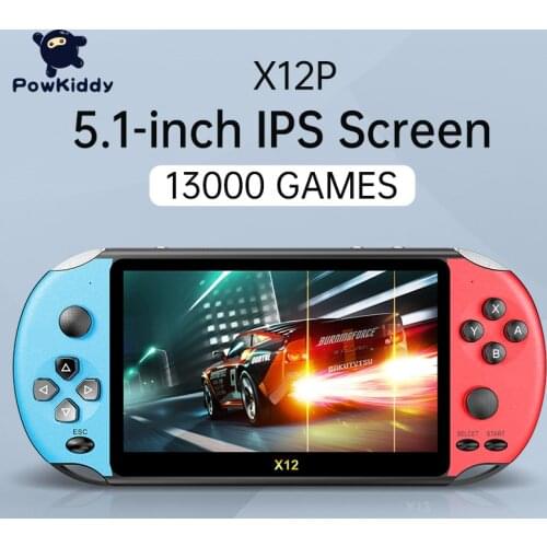 POWKIDDY New X12 Pro Retro Game Handheld Game Console Built-in 2000+Classic Games Portable Mini Video Player 5.1inch IPS Screen