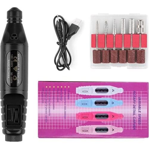 Professional Electric Nail Drill Nail File Pen Pedicure UV LED Gel Polish Remover Nail Polish Nail Polisher USB Cable Nail Tool