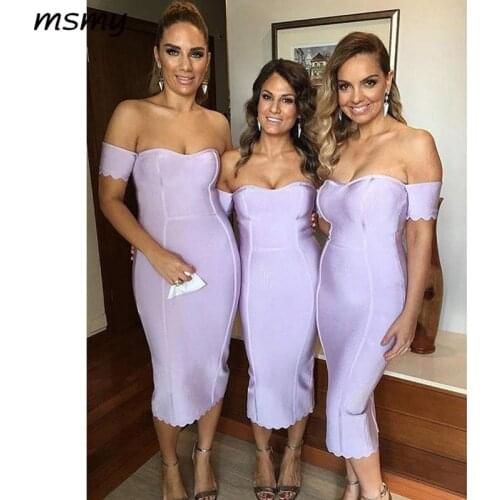 Simple Mermaid Bridesmaid Dresses Sweetheart Off Shoulder Lavender Long Bridesmaid Dresses Custom Made