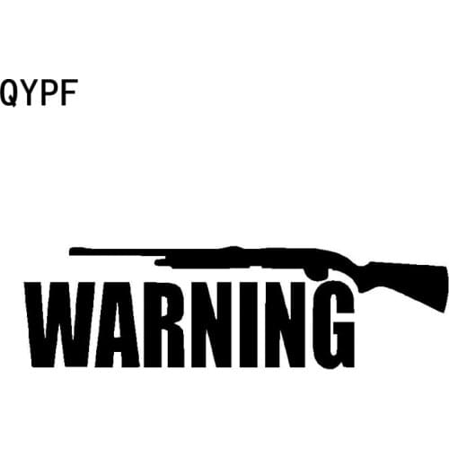 QYPF 15CM4.3CM Interesting WARNING Graphic Car Sticker Black/Silver Vinyl Decoration S9-2335