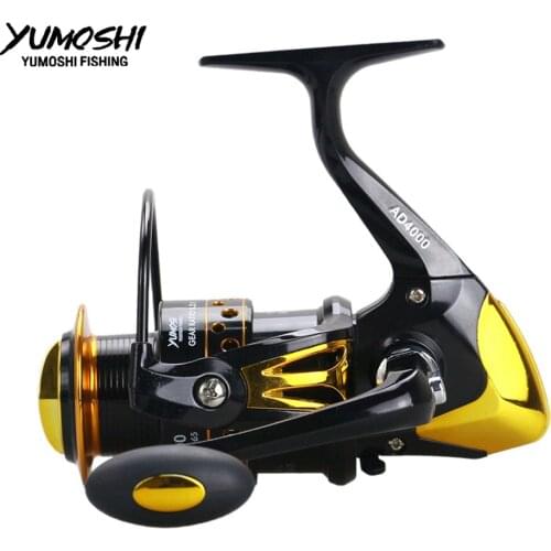 YUMOSHI Fishing Reel Metal Body Fishing Accessories 12BB+1 Carp 5.5:1 2000-9000 Series Fishing Wheel Carretilha Reels AD