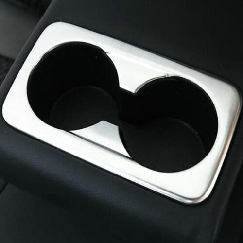 SBTMY Stainless steel decorative frame for rear drainage cup holder panel of automobile For KIA Sportage R 2018 2019