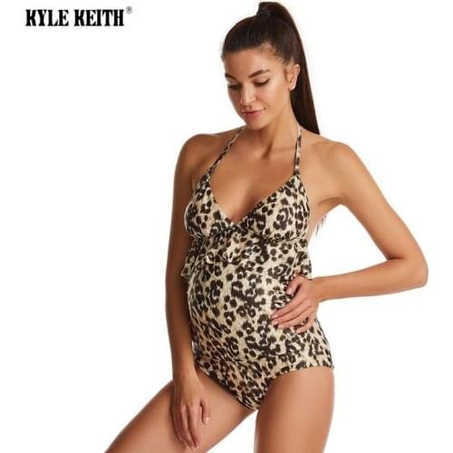 Sexy Leopard Maternity One Piece Swimsuit Women Bikini Push-up Padded Swimwear Beachwear Banador Embarazada