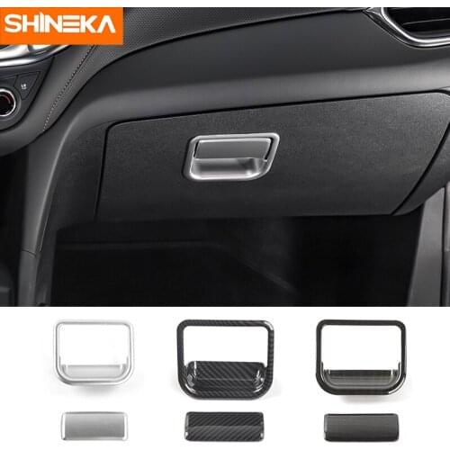 SHINEKA Car Styling Copilot Storage Box Handle Decoative Cover Trim Stickers for Chevrolet Equinox 2017+ Interior Accessories