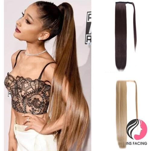 26 Inch Long Ponytail Extensions Straight Soft Hair Wrap Around Hair Extensions Smooth And Lithe Hair for Women