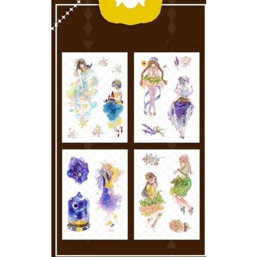 Fairy Girl in Dress Card Making DIY Scrapbooking Label Sticker Adhesive Journal Stickers Sheets