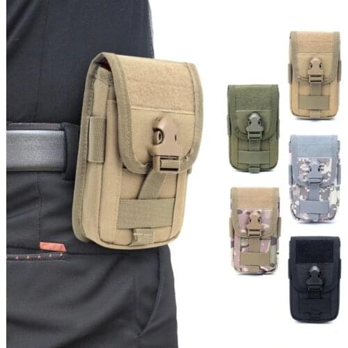 Outdoor Climbing Bags Tactical Molle Holster Vest Card Carrier Bag Mini Multi-function Hook Loop Travel Belt Waist Bag