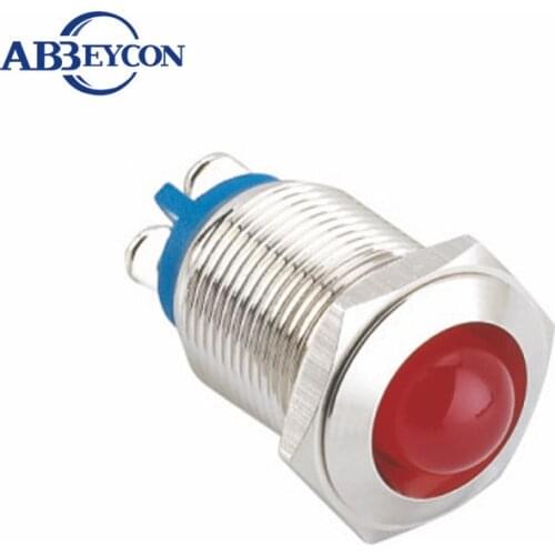 16mmmetal shell screw terminal 110V green LED domed head waterproof indicator lamp green indicator lamp