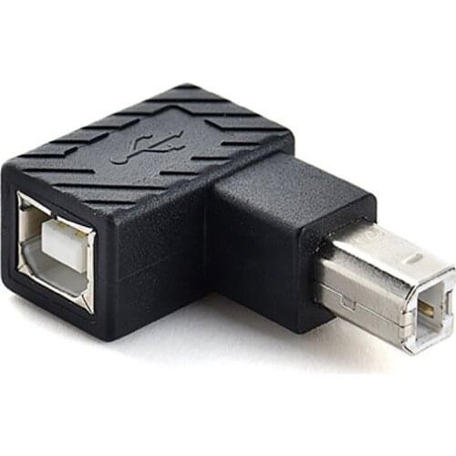 USB2.0 Type B Print Port Converter Adapter Right Angle Extender Jack Male To Female Printer Jack Scanner Converter Connector New