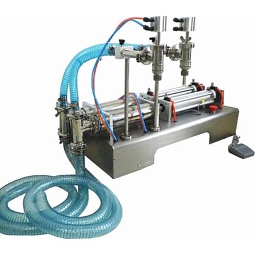 High quality pneumatic double heads liquid filler for shampoo,oil, juice