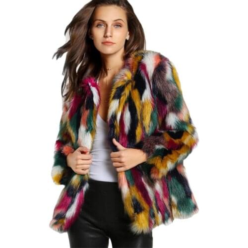 Short Fur Coat Female 2020 Winter Fashion New Color Round Neck Long Sleeves Casual Warm Fur Temperament Coat Tide H00469