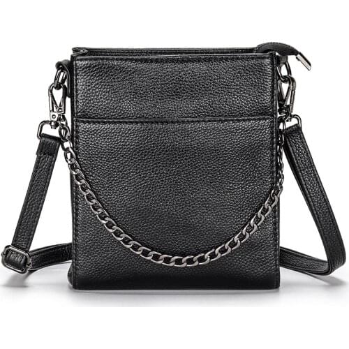 Messenger Bags women Chains Shoulder Bag small retro female Shoulder Bag leather Handbags Slim Messenger Shoulder Handbag ladies