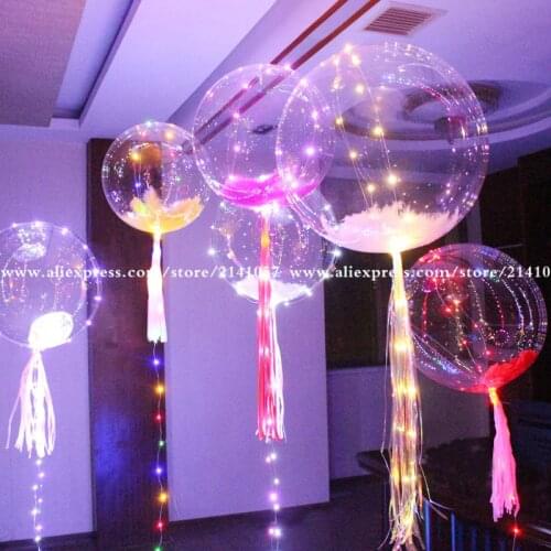 1pcs/lot 18 Inch Led Balloon 3M LED Air Balloon String Lights Round Bubble Helium Balloons Kids Toy Wedding Party Decoration