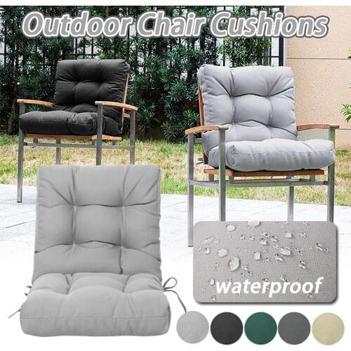 1Pcs Outdoor Low Back Wicker Chair Cushion Thick Waterproof Dining Chair Cushion Terrace Garden Patio Chair Seat Replacement Pad
