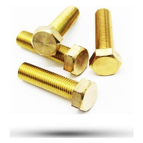 1pcs M14 hex screws brass external hexagon socket bolts machine male screw high quality full thread 30mm-100mm length
