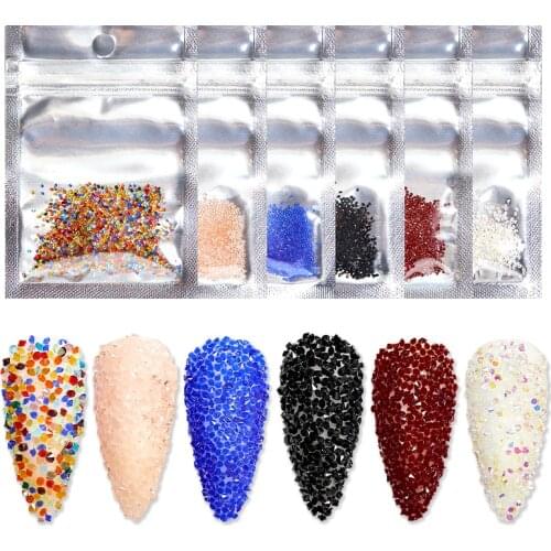 1440pcs Glass Nail Art Rhinestone Micro Manicure Decoration Tiny Mini Rhinestones