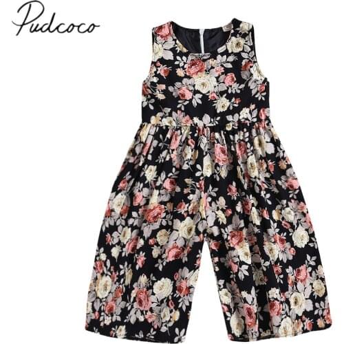 2018 Brand New Toddler Infant Child Kids Baby Girl Flower Sleeveless Romper Playsuit Harem Clothes Floral Outfit Sunsuit