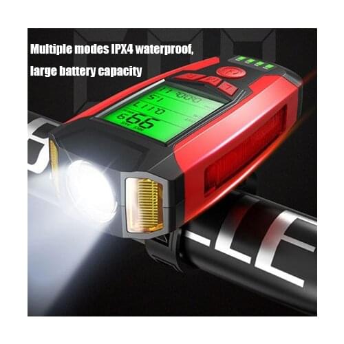 3 in 1 bicycle light USB bicycle front light 5 LED waterproof flashlight handle light horn with bicycle tail light Accessories