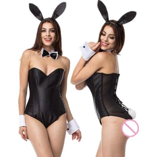 Sexy Cute Bunny Girl Rabbit Bodysuit 4Pcs/Set Good Quality Can Wear Out To Comic Show Kawaii Cosplay Bunny Costume