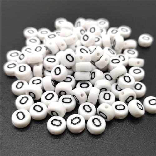 4x7mm Letter O Oblate Alphabet Beads Acrylic Beads For Jewelry Making DIY Bracelet Necklace Accessories