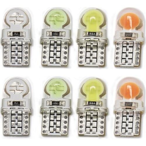 6 X Auto T10 LED W5W LED Bulbs White 194 168 LED Lamp 501 COB silicone shell Car LED Lights Super Bright Turn Side Lamp 12V D030