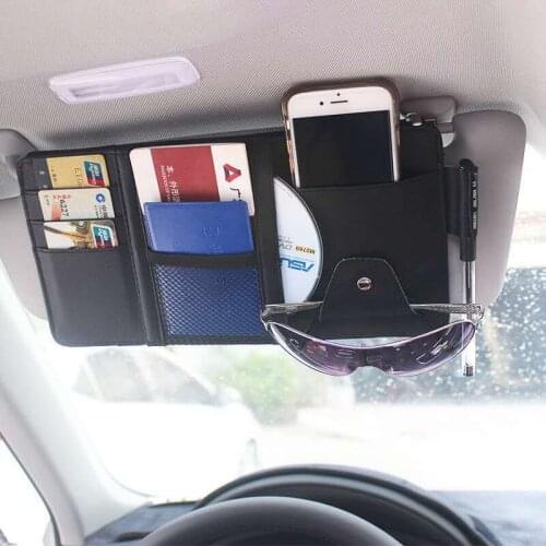 Car Sun Visor Bill Pen Business Card Holder CD DVD Organizer Storage Box Sunglasses Clip Stowing Tidying Car Accessories for bmw