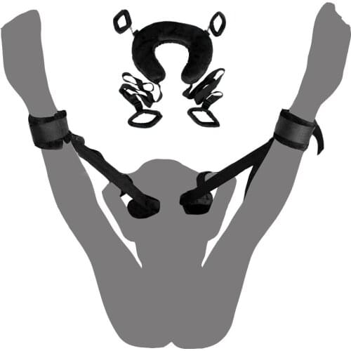 BDSM Bondage Sex Kit Restraint Bondage Slave SM Fetish Game Handcuff Ankle Cuffs Neck Pillow Foreplay Teaser Sex Toys For Couple