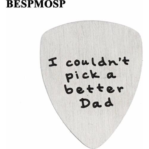 Bespmosp Trendy Stainless Steel Guitar Pick Durable Bass Acoustic Electric Plectrum Daddy Family"I Couldn't Pick A Better Dad"