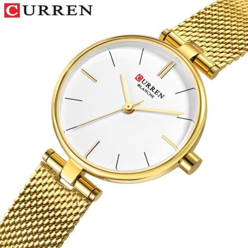 CURREN New Women Watch Hot Sale Minimalist Gold Ladies Dress Wristwatch Fashion Waterproof Clock Gifts for Women reloj mujer