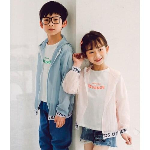 Childrens Sunscreen 2021 Summer Thin Boys' And Girls' Skin Clothes Childrens Wear Coat Breathable Outdoor Sports Jacket