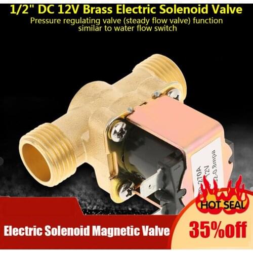 DC 24V AC220V Electric Solenoid Magnetic Valve Normally Closed Brass Valves For Water Control 1/2inch