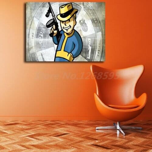 Fallout Vault Boy Wallpaper HD Wall Art Canvas Poster And Print Canvas Painting Decorative Picture Living Room Kids Home Decor