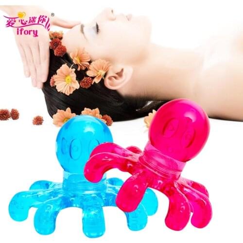 Ifory 1 Piece Health Care Octopus Head Massager Easy Portable Crystal Body Massager Tool Relieve Neck Belly Muscle Pain and Ache