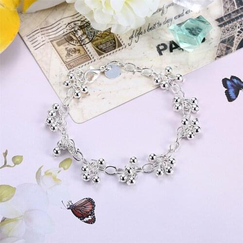 Delicate 925 Sliver Fashion Jewelry Smooth Grape Bracelet For Women Romantic Wedding Trendy Gift Daily Party Accessories