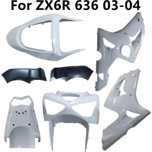 For ZX6R 2003-2004 Bodywork Unpainted Motorcycle 636 03-04 Pack Left and Right Cowling Fairing Components Plastic Parts