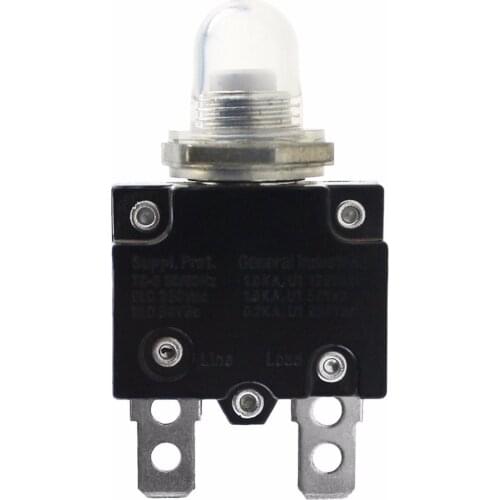 1pc Mini Circuit Breaker 12/24V Push Button Resettable Thermal Circuit Breaker Panel Mount 5-30A Auto Marine Replacement Parts