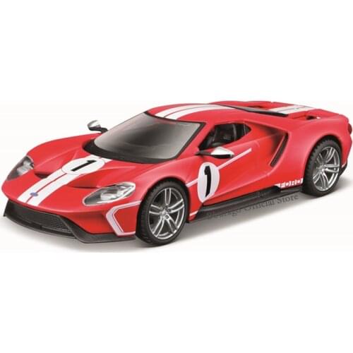 Bburago 1:32 Scale 2018 Ford GT Heritage Edition #1 Alloy Luxury Vehicle Diecast Cars Model Toy Collection Gift