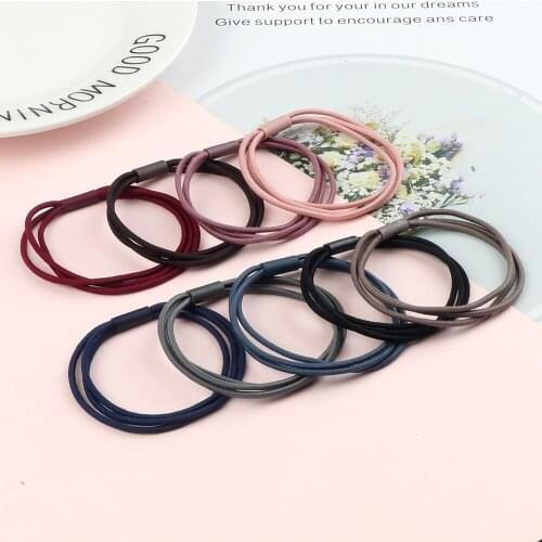 Trendy Multi-layer Hair Bands Accessories Simple Basic Hair Ties High Elastic Headband Women Girls Thin Leather Holster Headwear