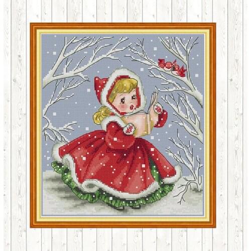 Embroidery Cross Stitch Kit Count DMC Thread 14 11CT Aida Fabric Water-soluble Canvas Printed Cross Stich Needlework Hand Crafts