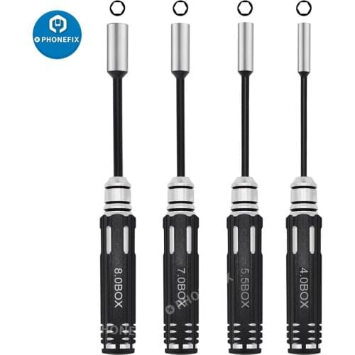 4pcs/set Hex Driver Set Multi-Function Hexagon Head 4/5.5/7/8mm Socket Screwdriver RC Tools for RC Cars Helicopter Drone Boat